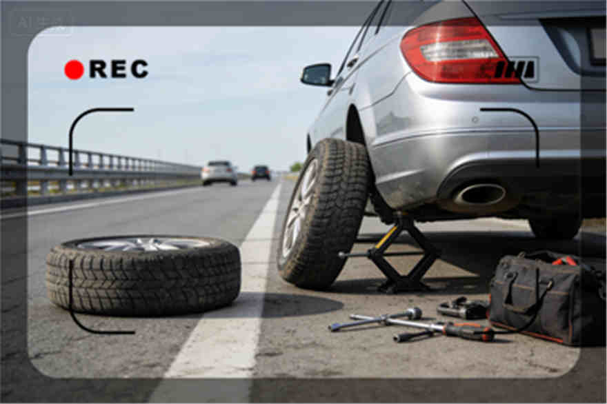 堆龙德庆高速公路爆胎-汽车换轮胎